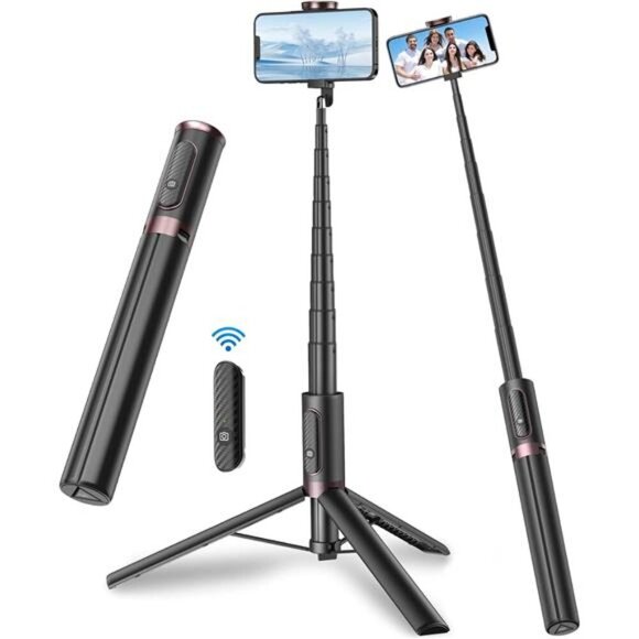 67 Inch Phone Tripod Stand with Remote Selfie Stick for iPhone Android Camera - Picture 1 of 7